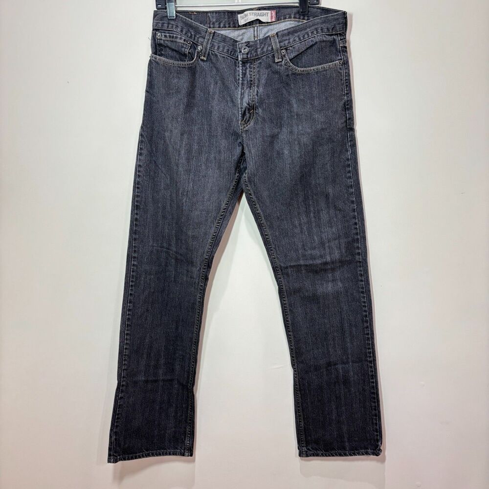 Levis Flex 514 Slim Straight Jeans Mens 34X34 Black Stone Washed Relaxed Classic